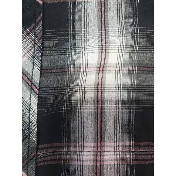 Jeans by Buffalo Mustafa Black Plaid Shirt size 2XL Y2K Grunge Gorpcore - Picture 12 of 12